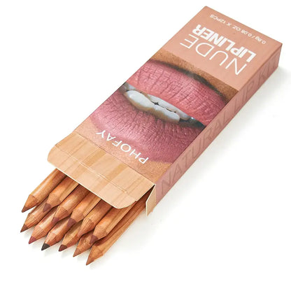 PHOFAY 12-Color Nude Lip Liner Set | Waterproof & Ultra-Smooth Lip Pencils | Ideal Gift for Everyday Makeup