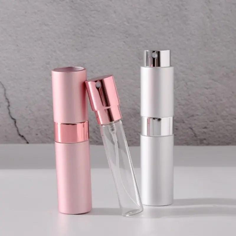 3Pcs 8Ml Aluminium Refillable Perfume Atomizer Bottle Set - Lightweight Leak-Proof Empty Cosmetic Cologne Containers with Funnel, Home Decor Organizer for Travel, Essential Oils, Glass Hats, Shoes, Makeup Tool Kit Storage Bag Matte Black Cabinet Tiktoksho