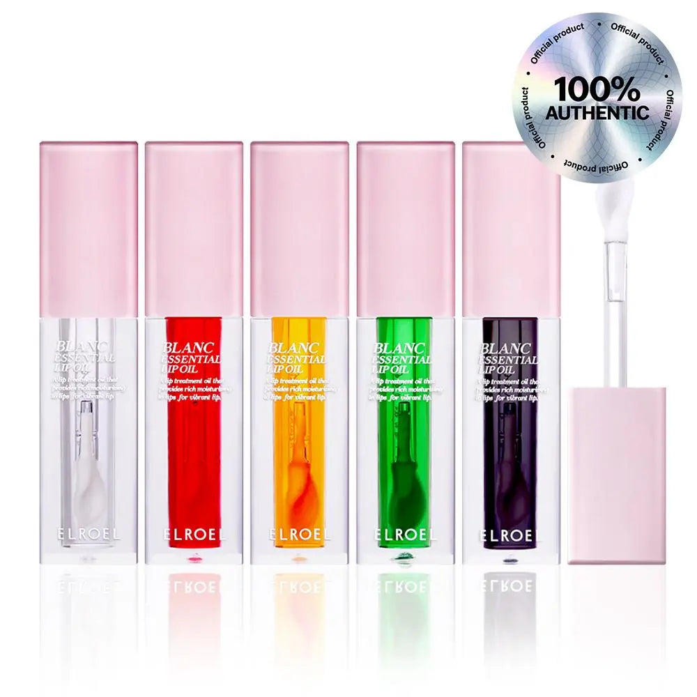 ELROEL Blanc Essential Lip Oil - Official 50HR Moisturizing & Hydrating Korean Lip Gloss with 6 Botanical Extracts, Lightweight Non-Sticky Clear Essence for Overnight Repair, 0.15 Fl Oz