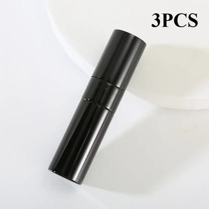 3Pcs 8Ml Aluminium Refillable Perfume Atomizer Bottle Set - Lightweight Leak-Proof Empty Cosmetic Cologne Containers with Funnel, Home Decor Organizer for Travel, Essential Oils, Glass Hats, Shoes, Makeup Tool Kit Storage Bag Matte Black Cabinet Tiktoksho