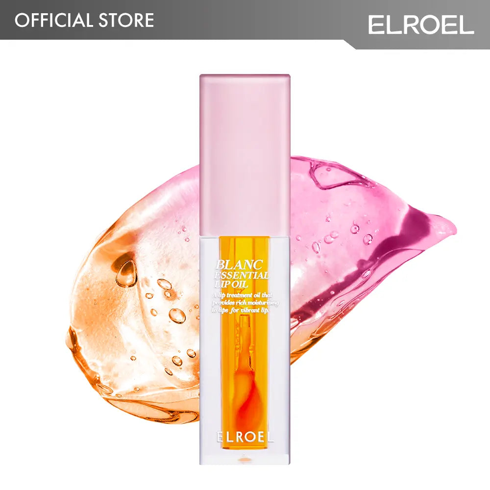 ELROEL Blanc Essential Lip Oil - Official 50HR Moisturizing & Hydrating Korean Lip Gloss with 6 Botanical Extracts, Lightweight Non-Sticky Clear Essence for Overnight Repair, 0.15 Fl Oz