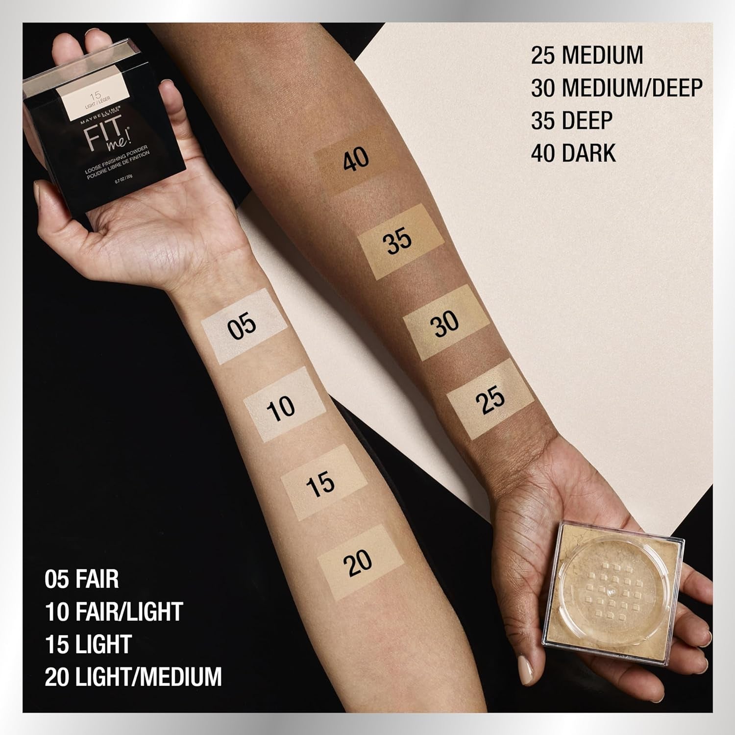 Maybelline Fit Me Loose Setting Powder - Face Makeup & Finishing Powder, Light Medium, 1 Count