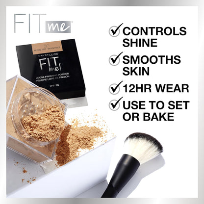 Maybelline Fit Me Loose Setting Powder - Face Makeup & Finishing Powder, Light Medium, 1 Count