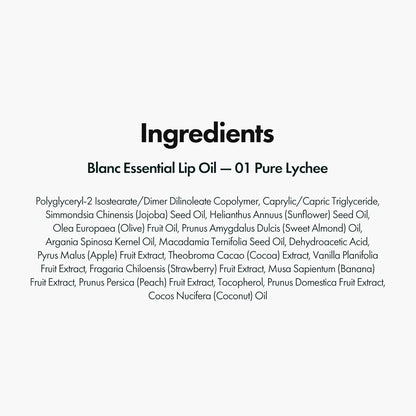 ELROEL Blanc Essential Lip Oil - Official 50HR Moisturizing & Hydrating Korean Lip Gloss with 6 Botanical Extracts, Lightweight Non-Sticky Clear Essence for Overnight Repair, 0.15 Fl Oz