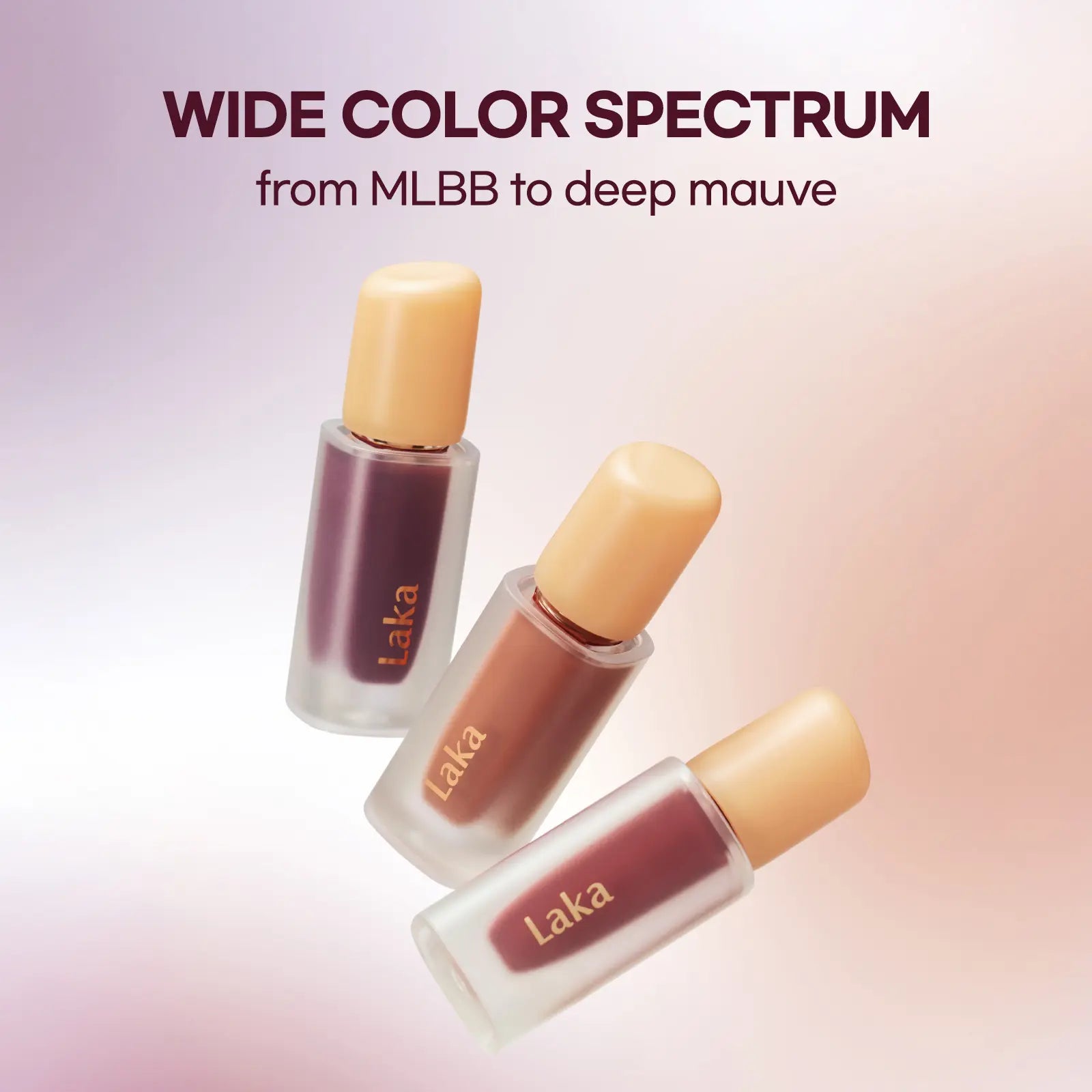 Laka Full-Size Fruity Glam Tint - Lightweight Glossy Lip Tint in 49 Shades