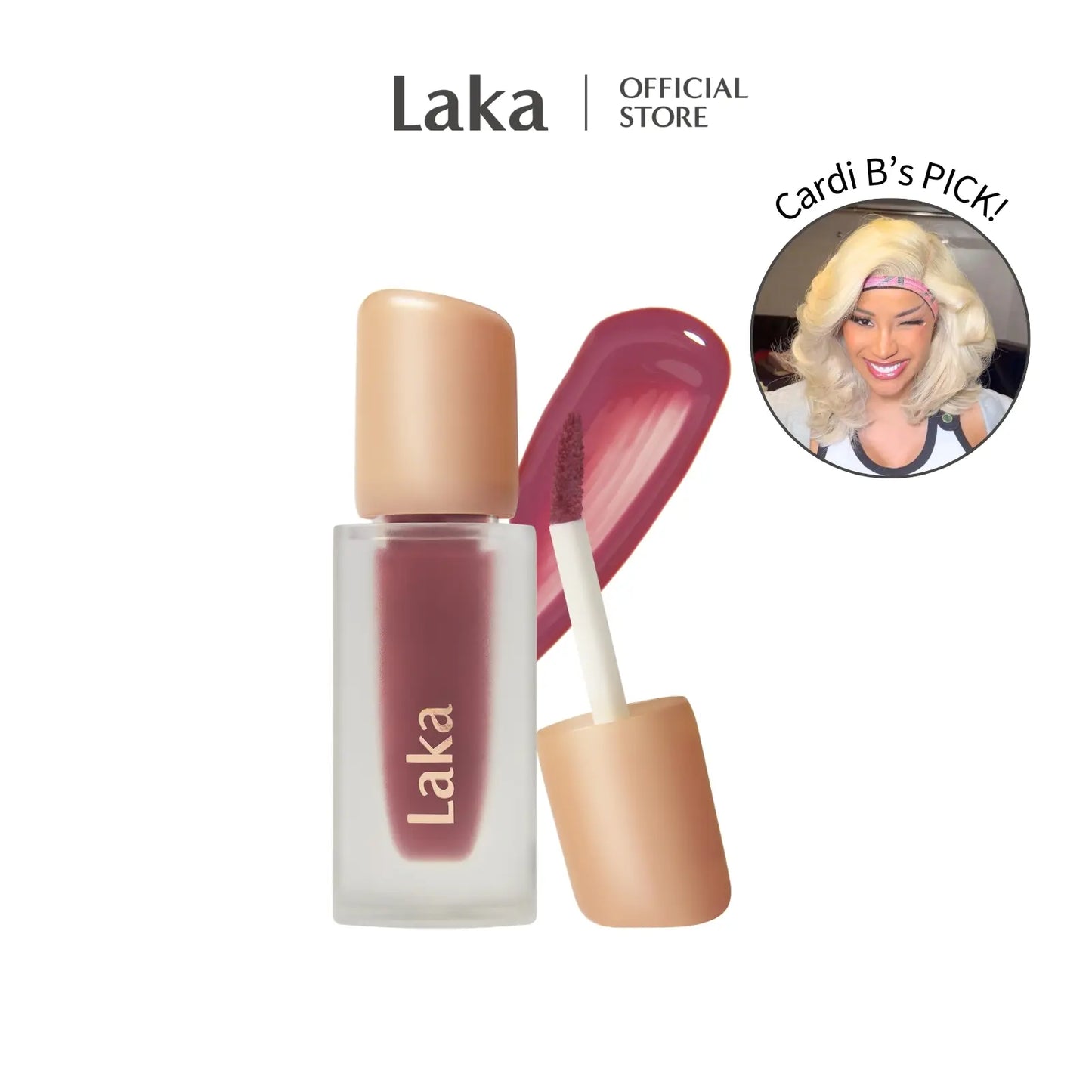 Laka Full-Size Fruity Glam Tint - Lightweight Glossy Lip Tint in 49 Shades