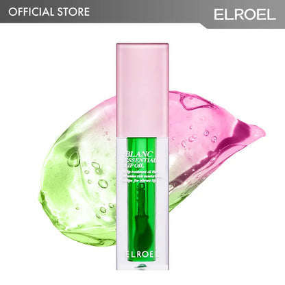 ELROEL Blanc Essential Lip Oil - Official 50HR Moisturizing & Hydrating Korean Lip Gloss with 6 Botanical Extracts, Lightweight Non-Sticky Clear Essence for Overnight Repair, 0.15 Fl Oz