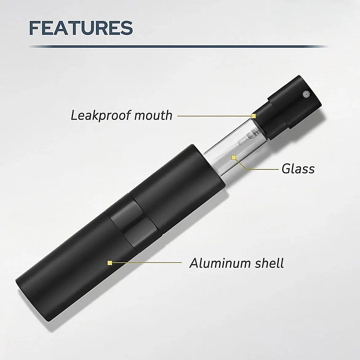 3Pcs 8Ml Aluminium Refillable Perfume Atomizer Bottle Set - Lightweight Leak-Proof Empty Cosmetic Cologne Containers with Funnel, Home Decor Organizer for Travel, Essential Oils, Glass Hats, Shoes, Makeup Tool Kit Storage Bag Matte Black Cabinet Tiktoksho