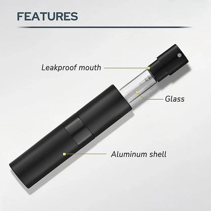 3Pcs 8Ml Aluminium Refillable Perfume Atomizer Bottle Set - Lightweight Leak-Proof Empty Cosmetic Cologne Containers with Funnel, Home Decor Organizer for Travel, Essential Oils, Glass Hats, Shoes, Makeup Tool Kit Storage Bag Matte Black Cabinet Tiktoksho