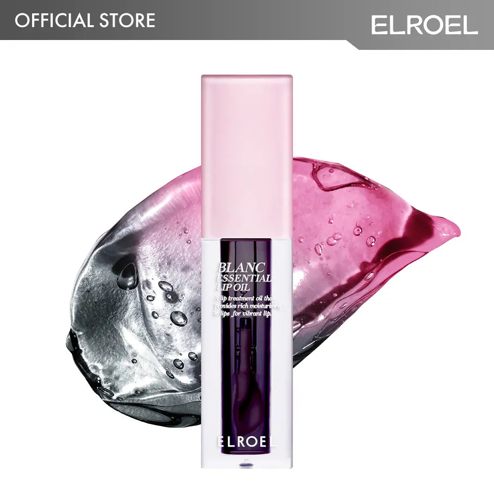 ELROEL Blanc Essential Lip Oil - Official 50HR Moisturizing & Hydrating Korean Lip Gloss with 6 Botanical Extracts, Lightweight Non-Sticky Clear Essence for Overnight Repair, 0.15 Fl Oz