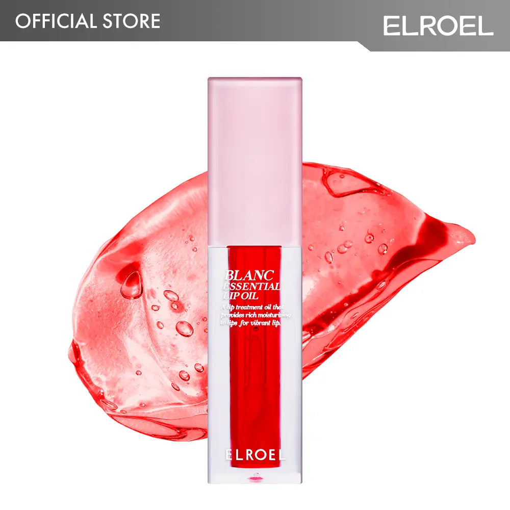 ELROEL Blanc Essential Lip Oil - Official 50HR Moisturizing & Hydrating Korean Lip Gloss with 6 Botanical Extracts, Lightweight Non-Sticky Clear Essence for Overnight Repair, 0.15 Fl Oz