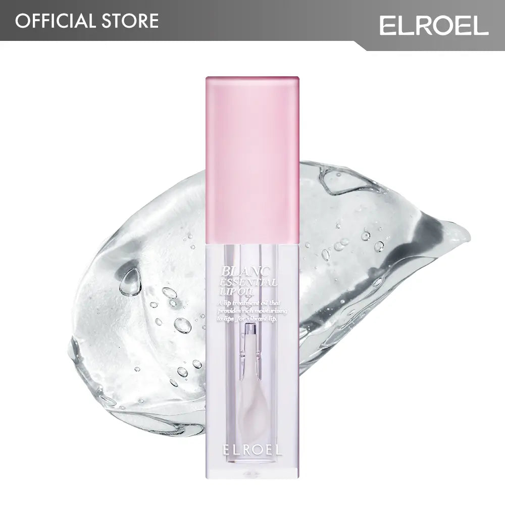 ELROEL Blanc Essential Lip Oil - Official 50HR Moisturizing & Hydrating Korean Lip Gloss with 6 Botanical Extracts, Lightweight Non-Sticky Clear Essence for Overnight Repair, 0.15 Fl Oz